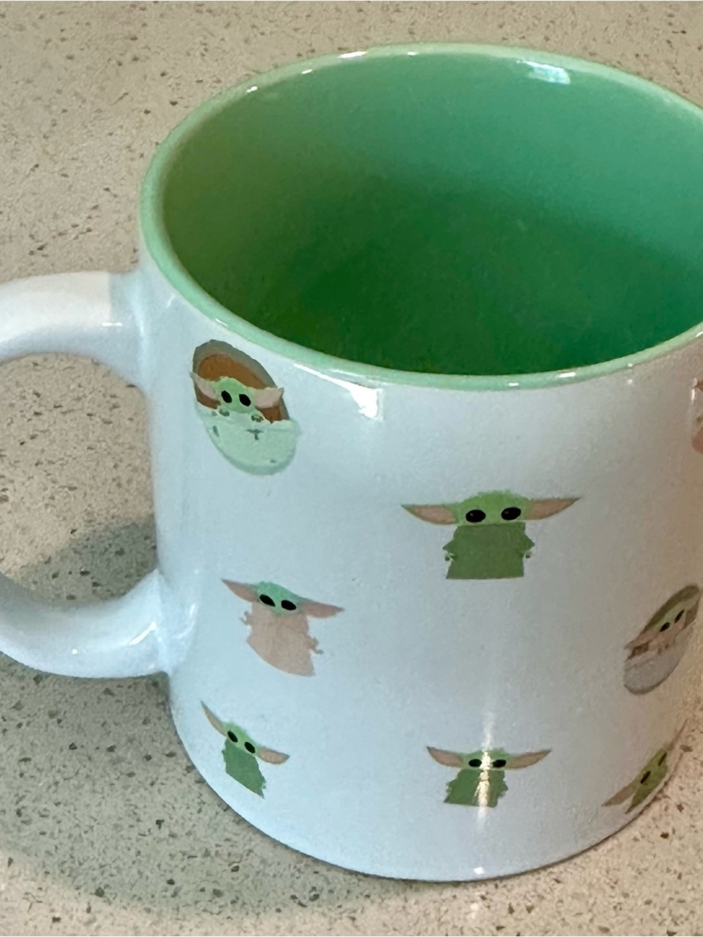 Star Wars Baby Yoda White Mug with Green Interior